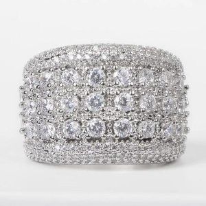 NEW 925 BAGUE STERLING SILVER DIAMOND RING